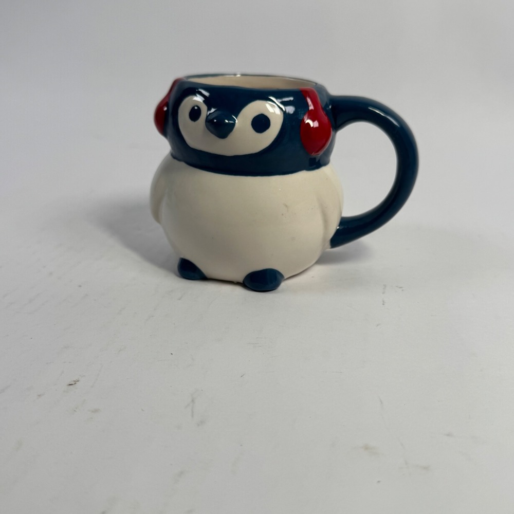 Wondershop Penguin Mug Ear Muffs‎ Blue White Ceramic Coffee Cup Target